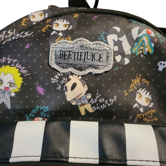 Beetlejuice Black and White Women's Backpack - Picture 5 of 9